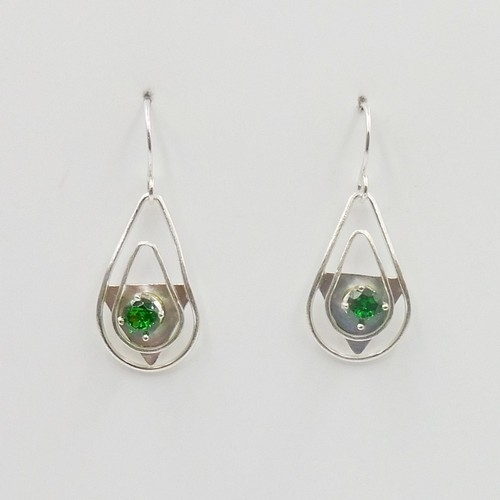 DKC-1175 Earrings, Green CZ Teardrop $75 at Hunter Wolff Gallery